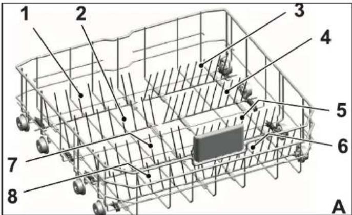 VIKING VDWU524WSSS - SUPPORT MULTIFONCTION POUR PANIER SUPÉRIEUR - 5