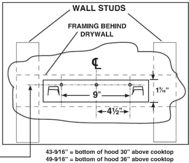BROAN B5336SS - INSTALL THE HOOD MOUNTING BRACKET - 1