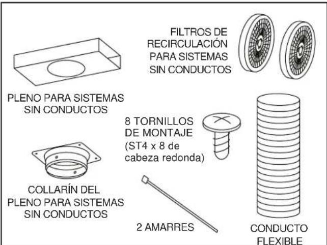 BROAN B5336SS - CONTENIDO DEL KIT PARA SISTemas SIN CONDUCTOS MODELO RK56 - 1