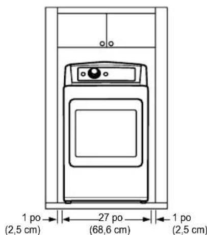 LG DLE7300VE - Espacement pour une installation dans une armoire - 3