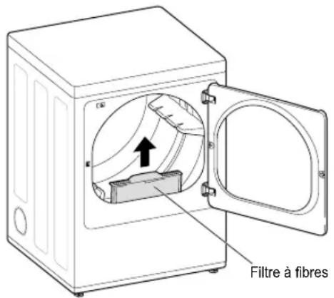 LG DLE7300VE - Vérifiez le filtré à fibres avant chaque brassée - 1