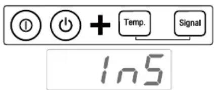 LG DLE7300VE - Enforcez le bouton Power, puis maintenez immédiatement enforcés les boutons Temp. et Signal jusqu'à ce que InS apparaissée à l'écran. - 1