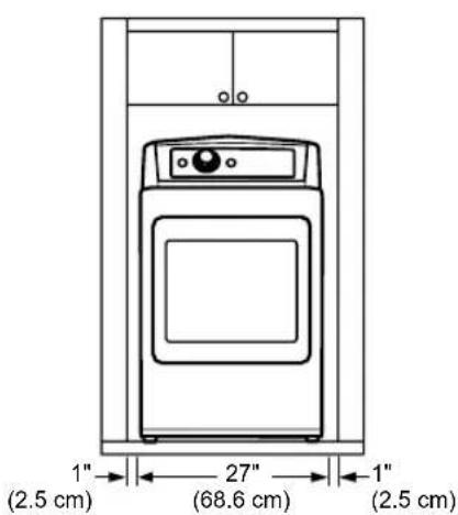 LG DLE7300VE - Installation Spacing for Cabinet - 3