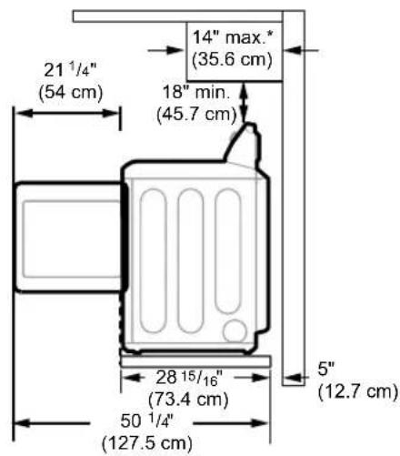 LG DLE7300VE - Installation Spacing for Recessed Area or Closet - 2
