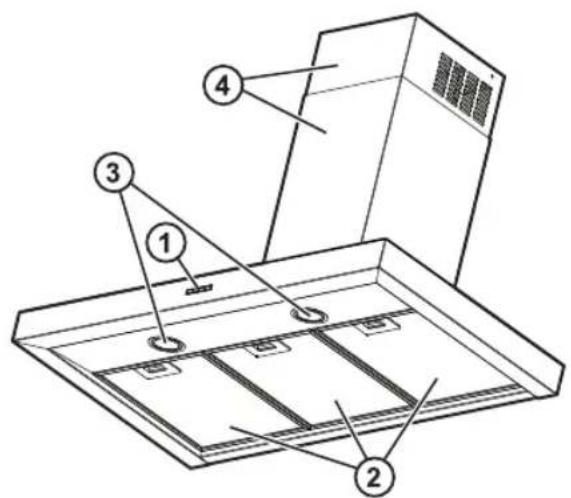 BAUKNECHT DDB 7760 IN - BESCHREIBUNG UND GEBRAUCH DER ABZUGSHAUBE - 1