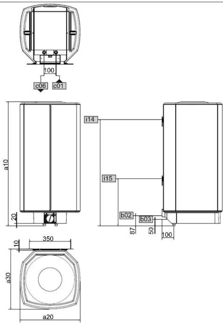 STIEBEL ELTRON SH 100 S - Wymiary i przyłącza - 1