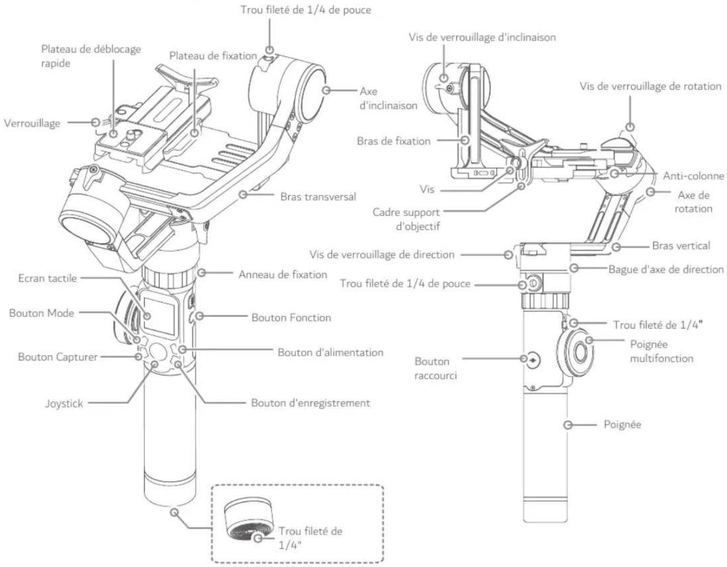 FeiyuTech AK2000S - Schéma du produit - 1