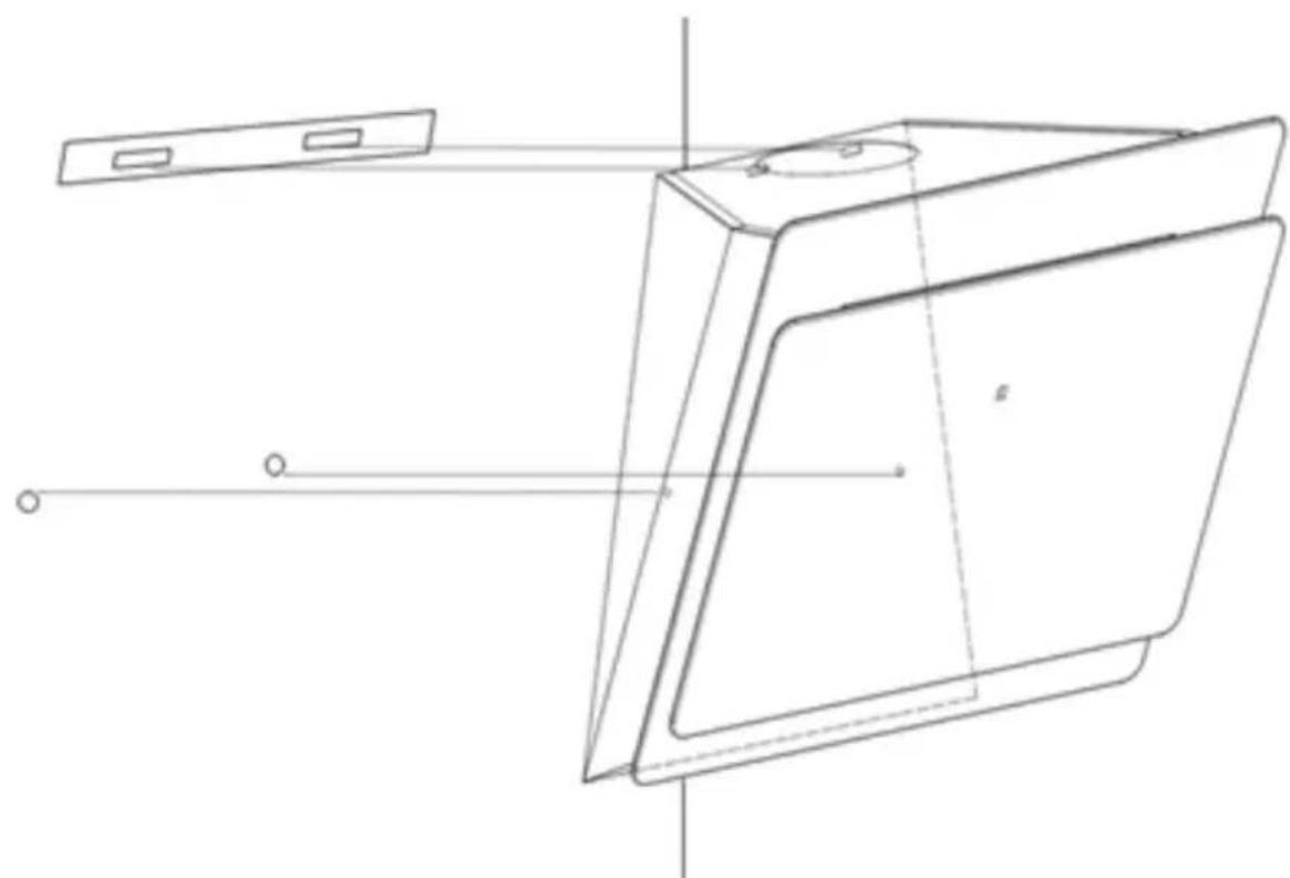 HOOVER HHOOD 300 DECOR HDG9DCK3B - Pour panneau incliné Modèle - 1
