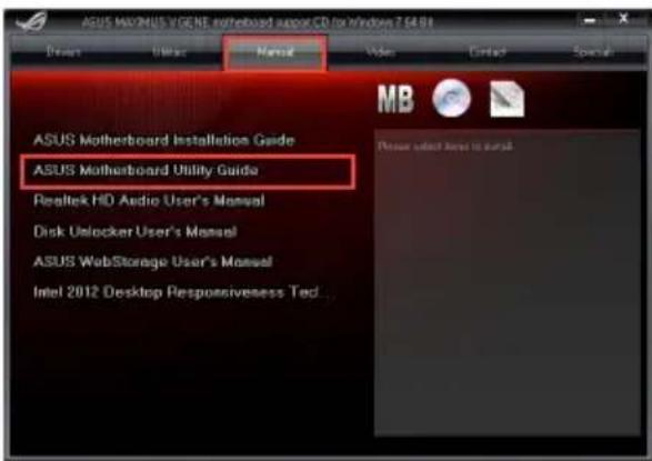 ASUS Maximus V FormulaThunderFX - Obtenir les manuels des logiciels - 2