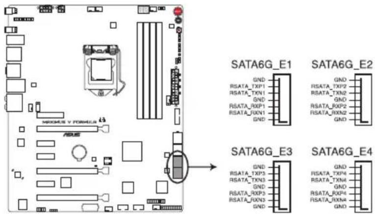 ASUS Maximus V FormulaThunderFX - Connecteurs Serial ATA 6.0Gb/s Asmedia (7-pin SATA6G_E12/E34 [rouges]) - 1