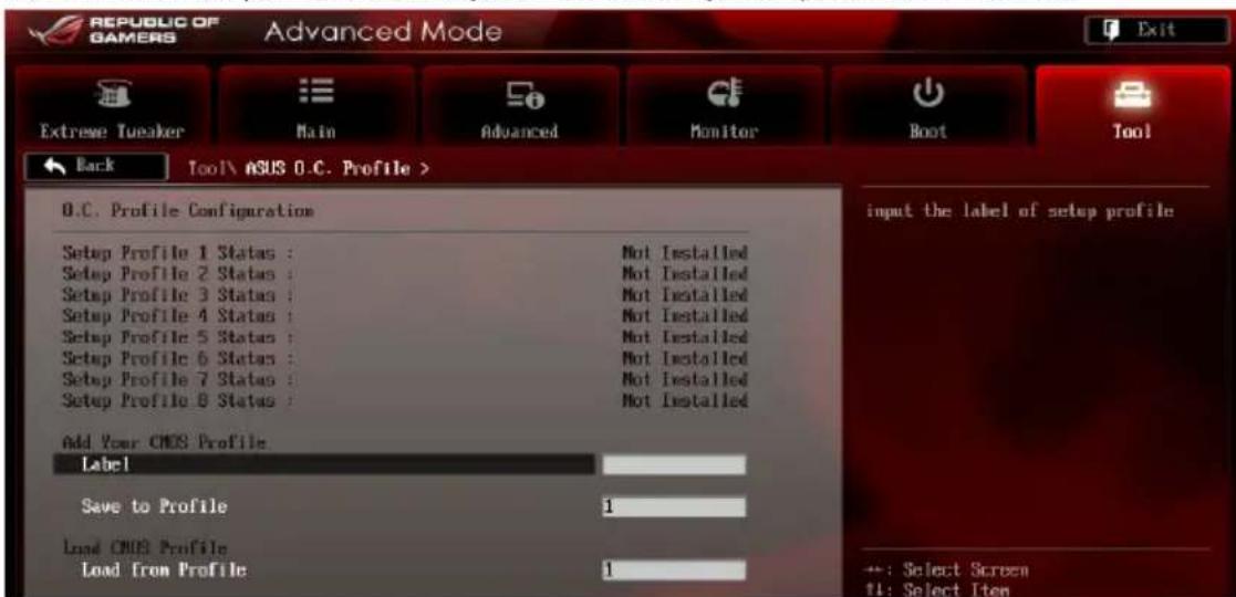 ASUS Maximus V FormulaThunderFX - ASUS O.C. Profile - 1