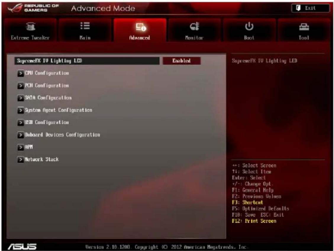 ASUS Maximus V FormulaThunderFX - Menu Advanced (Avancé) - 2