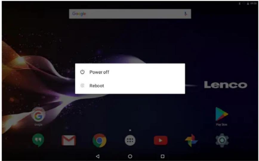 LENCO TDV901 - De tablet uitschakelen: - 1