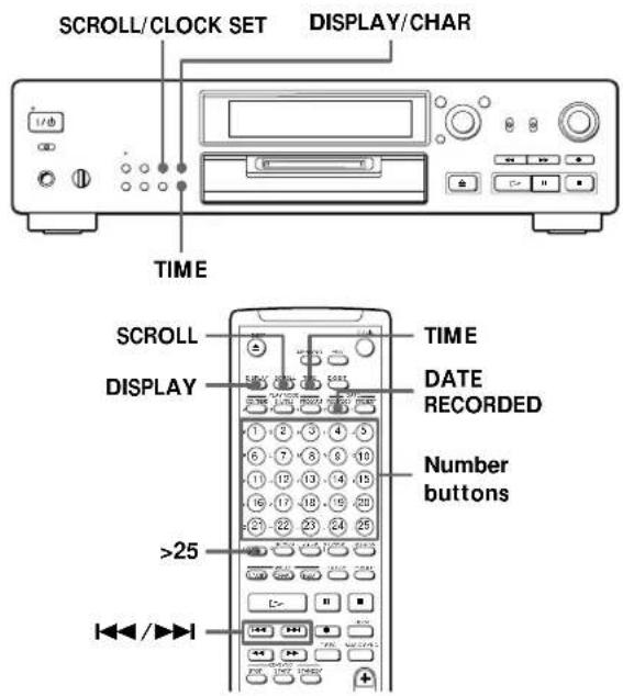 SONY MDSJB920 - Using the Display - 1