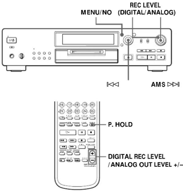 SONY MDSJB920 - Réglage du niveau d'enregistrement - 1