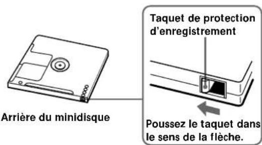 SONY MDSJB920 - Pour protéger un MD contre un effacement accidentel - 1