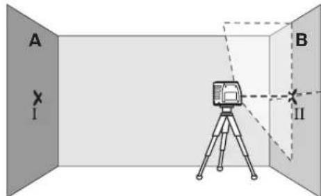 BOSCH GLL 3 X Professional - Vaakasuoran linjan korkeustarkkuuden tarkistus - 3