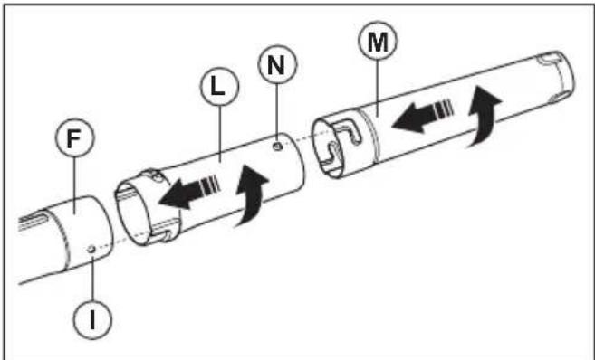 HUSQVARNA 340iBT - Pour assembler le tube et la poignée sur le produit - 5