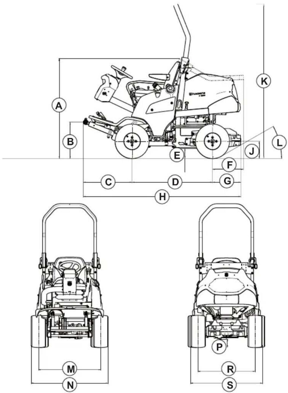 HUSQVARNA P 525D - Productafmetingen - 1