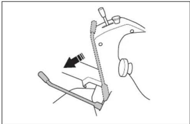 HUSQVARNA P 525D - De parkeerrem inschakelen en uitschakelen - 1
