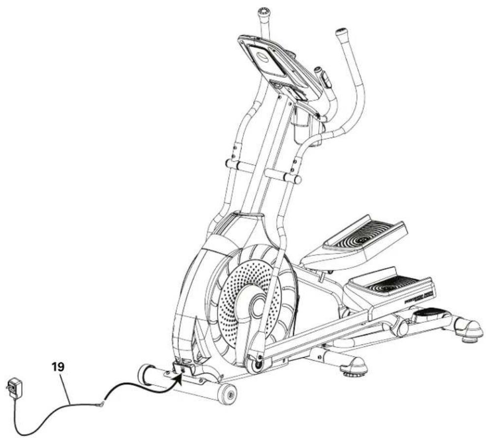 Schwinn 430i - Connectez l'adaptateur AC au châssis - 1