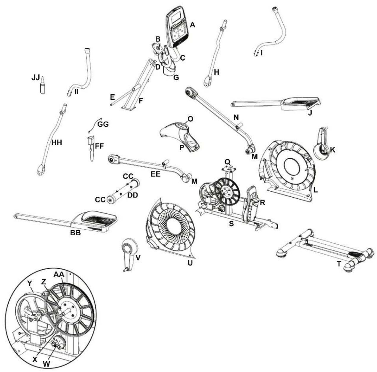 Schwinn 430i - Tous les mois ou au bout de 20 heures d'utilisation : - 1