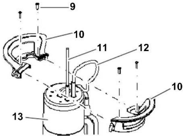 METABO TP 8000 S - ţυναρμολόγηση χειρολαβής / κρίκου ανάρτησης - 1