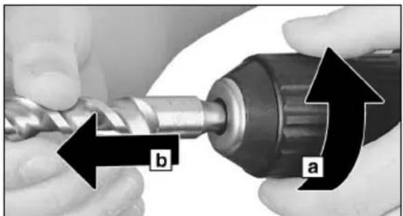 METABO BHA 36 LTX Compact - Dépose de l'embout : - 1