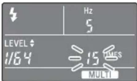 SONY HVLF43M - Appuyer sur la touche Fn pour faire clignoter [TIMES], puis appuyer sur la touche  or  pour selectionner le nombre d'éclairs. - 1