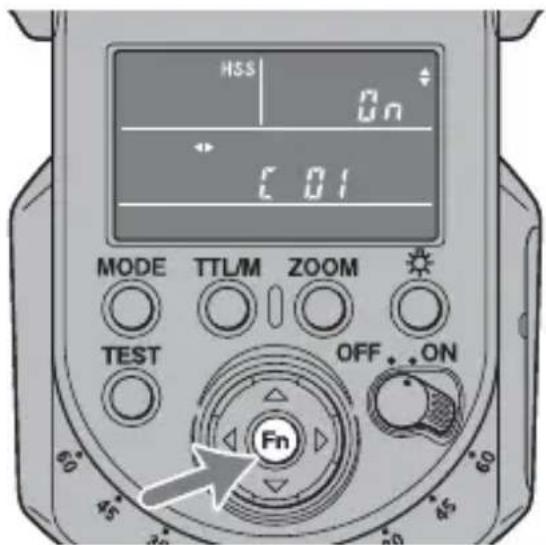 SONY HVLF43M - Press the Fn button for more than three seconds while the power switch is set to ON. - 1
