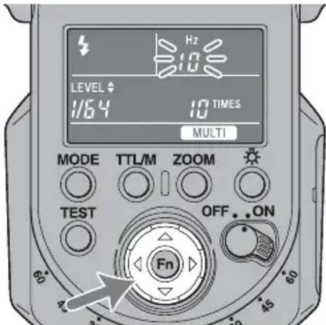SONY HVLF43M - Appuyer sur la touche Fn pour faire clignoter [Hz], puis appuyer sur la touche  or  pour selectionner la fréquence des éclairs. - 1