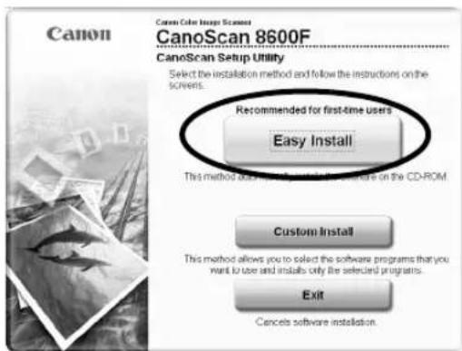 CANON CanoScan 8600F - For the bundled applications, follow the on-screen instructions to perform the installation. - 1