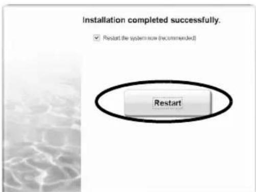 CANON CanoScan 8600F - When the installation is complete, click [Restart] to restart your computer. - 1