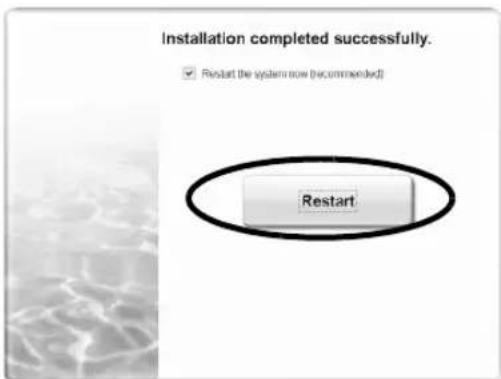 CANON CanoScan 8600F - Nadat de installmentie is voltooid, klikt u op [Restart] (Opnieuw opstarten) om uw computer opnieuw op te starten. - 1