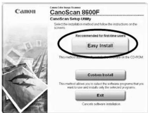 CANON CanoScan 8600F - Hagablick en [Install] (Instalar) para inicia la instalacion. - 1