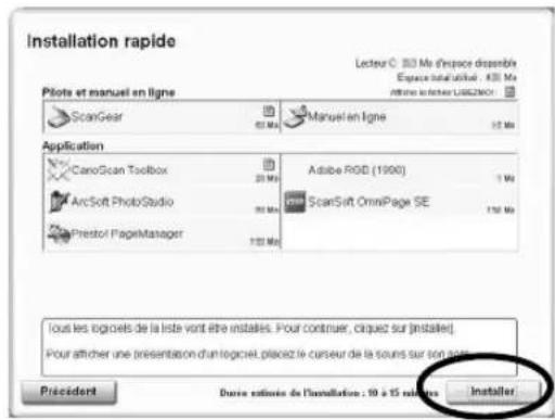 CANON CanoScan 8600F - Pour les applications livrées, suivez les instructions qui s'affichent afin de proce der à leur installation. - 2