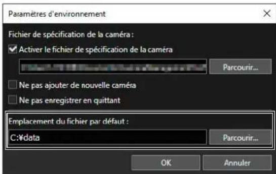 CANON VBH730F Mk II - Spécification de l'emplacement d'enregistrement des fichiers de sauvégarde - 1