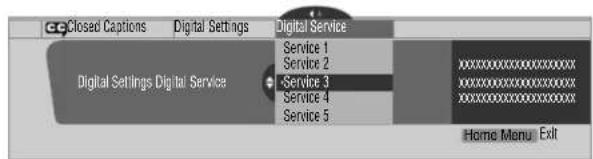 PIONEER PDP4340HD - Selecting digital closed captions - 1