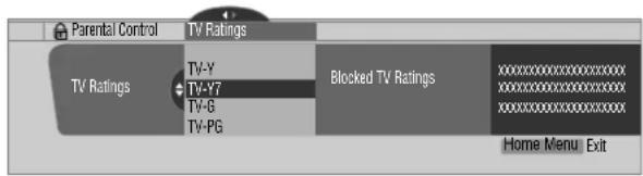 PIONEER PDP4340HD - Setting the TV ratings - 1