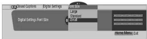 PIONEER PDP4340HD - Selecting digital closed caption parameters - 1