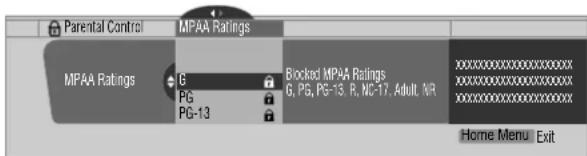 PIONEER PDP4340HD - Setting the voluntary movie rating system (MPAA) - 1
