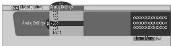PIONEER PDP4340HD - Selecting the type of conventional closed captions - 1