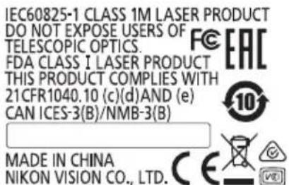 NIKON Coolshot 40i GII - Nomenclature/Composition - 3