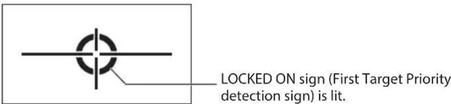 NIKON Coolshot 40i GII - LOCKED ON sign (First Target Priority detection sign) - 1