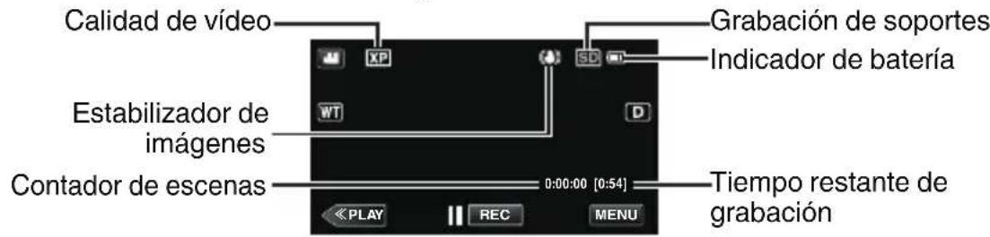 JVC Everio GZEX250 - ■ Indicaciones durante la grabación de video - 1
