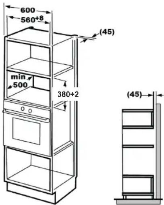 BEKO MQB25332BG - Dimensiones de los muebles para la instalación integrada - 1