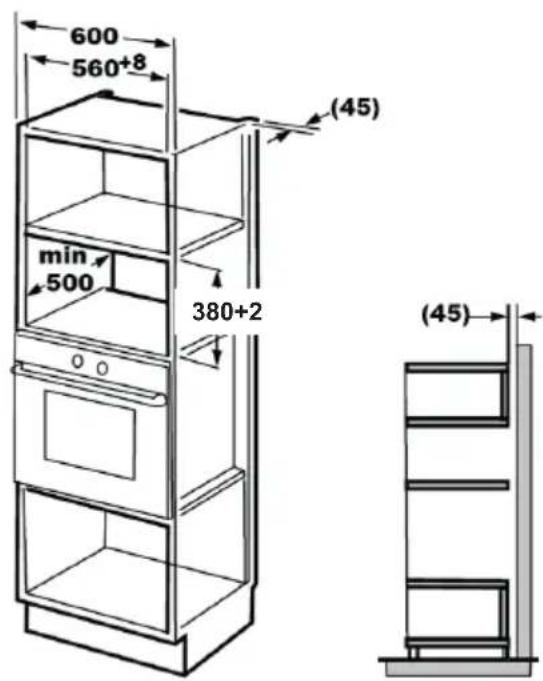 BEKO MQB25332BG - Wymiary mebli do montażu zabudowanego - 1