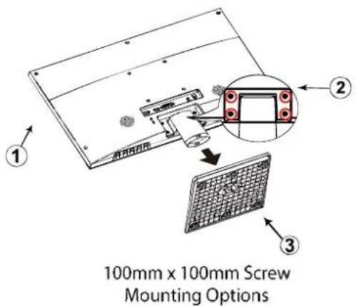 Planar PXN2490MW - Preparing to Install the Optional Wall Mount Arm (not included) - 1