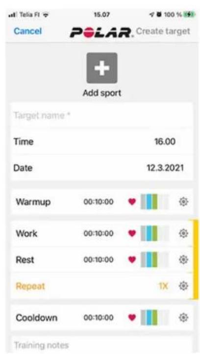 POLAR Pacer - Objectif par phases - 1
