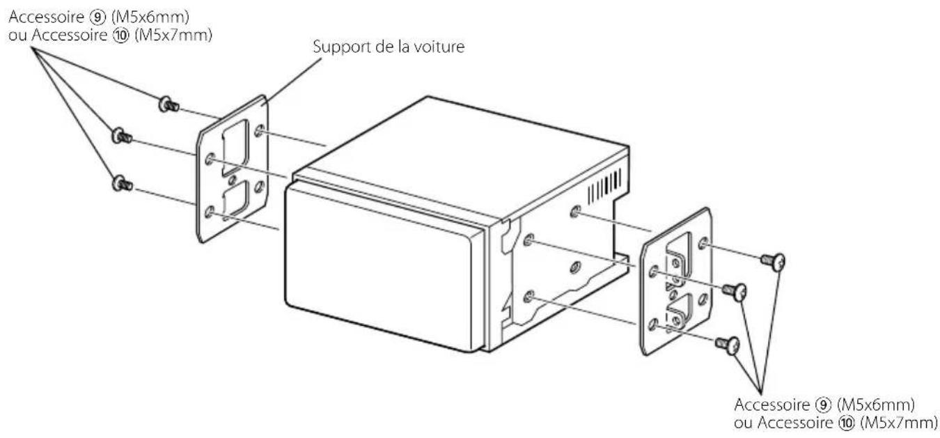KENWOOD DNX8032BT - Installation sur une voiture de marque Toyota, Nissan ou Mitsubishi en utilisant les supports - 1